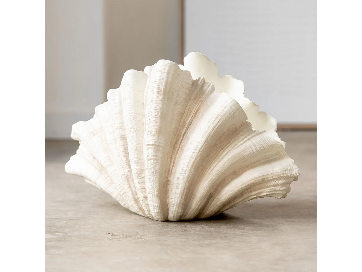 Vase Coquillage en Résine "Puglia" 57cm Blanc