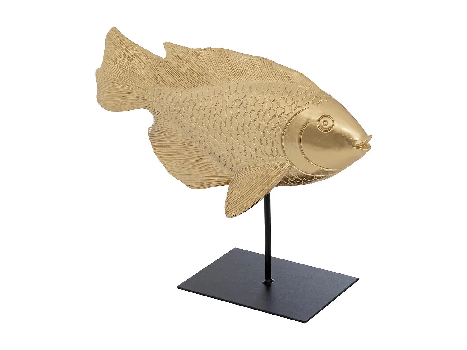 Statuette Poisson en Résine "Océane" 25cm Doré
