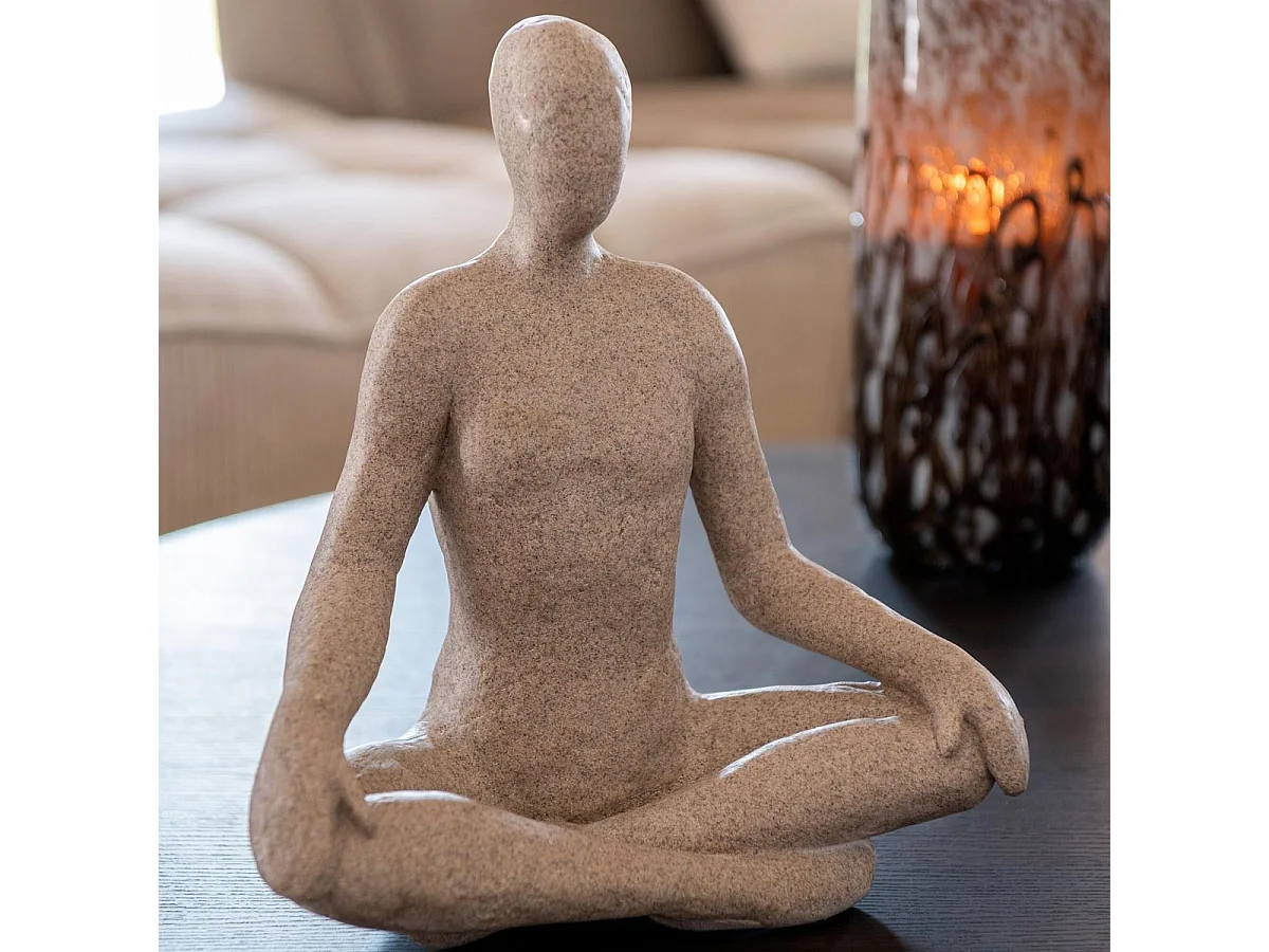Statuette Yoga en Résine "Shawn" 31cm Beige