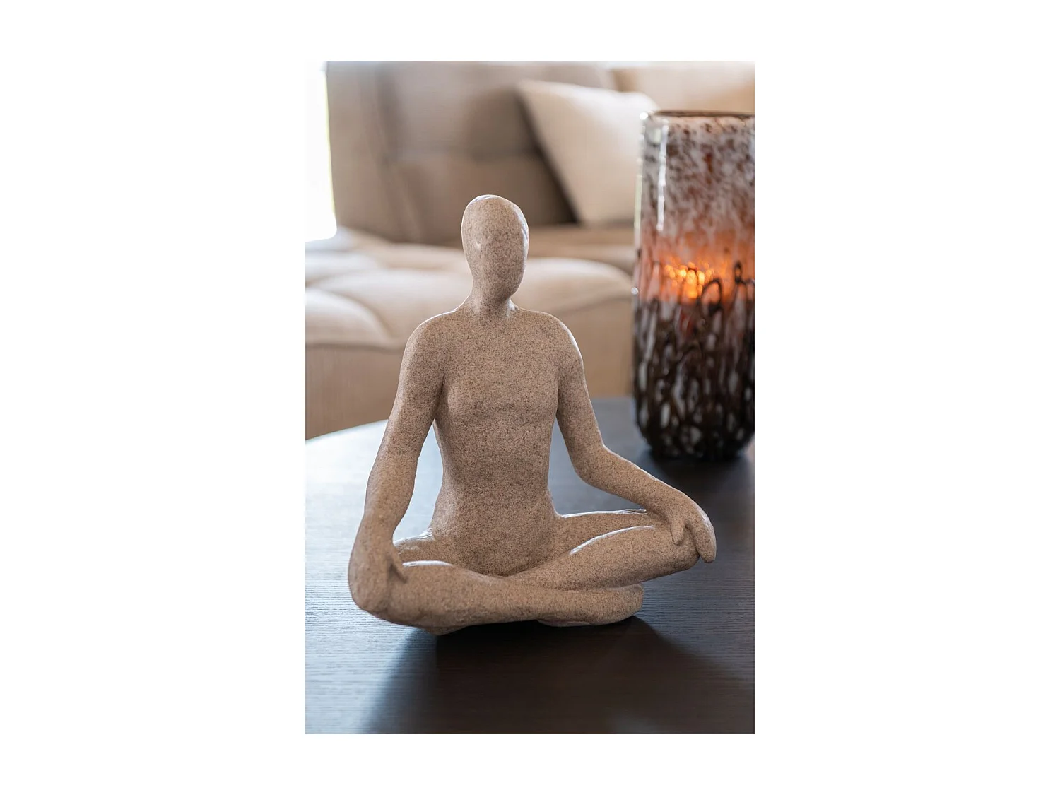 Statuette Yoga en Résine "Shawn" 31cm Beige
