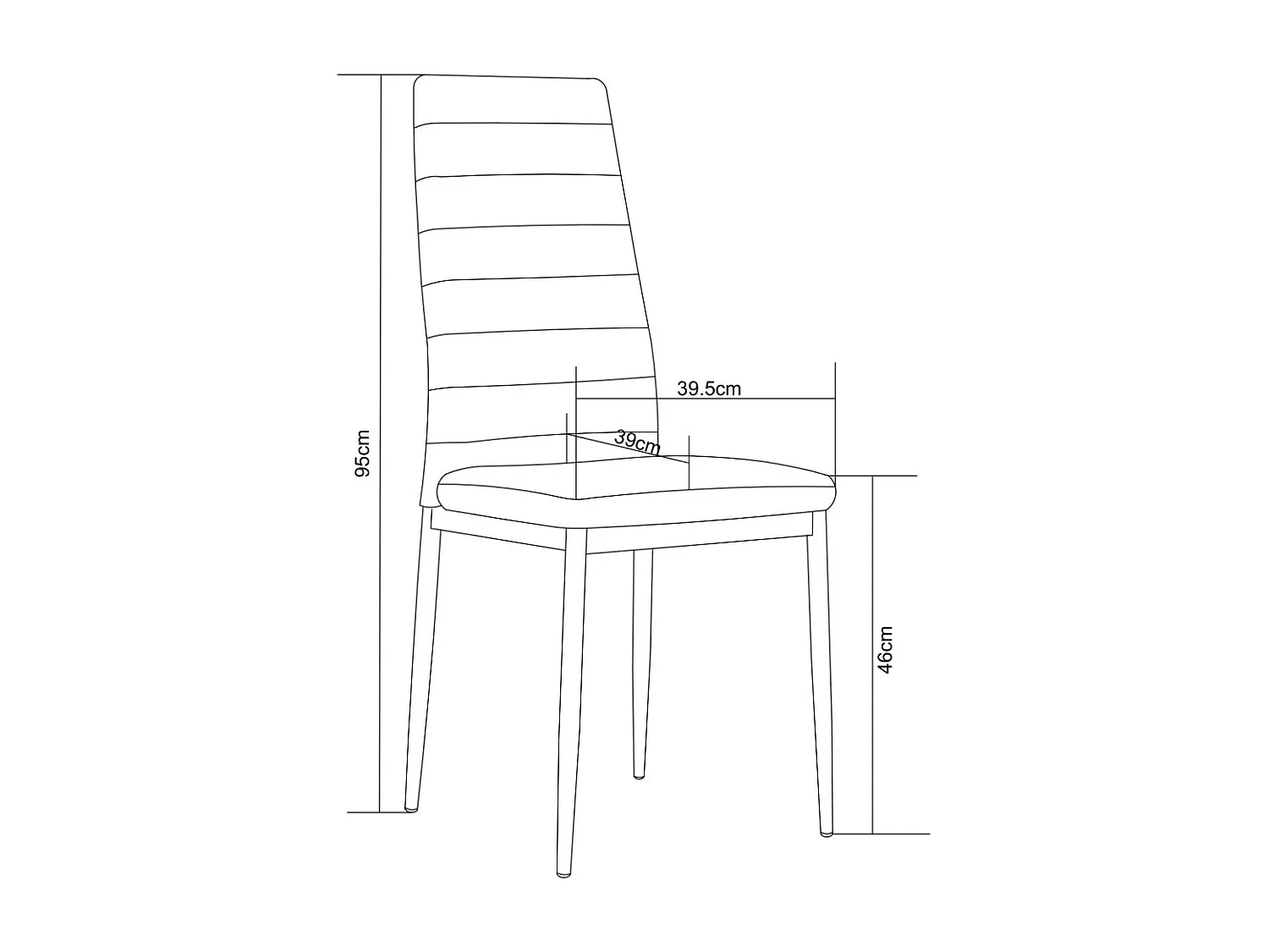 Lot 6 chaises velours gris pieds métal chrome 39x39x95 cm TOLIA