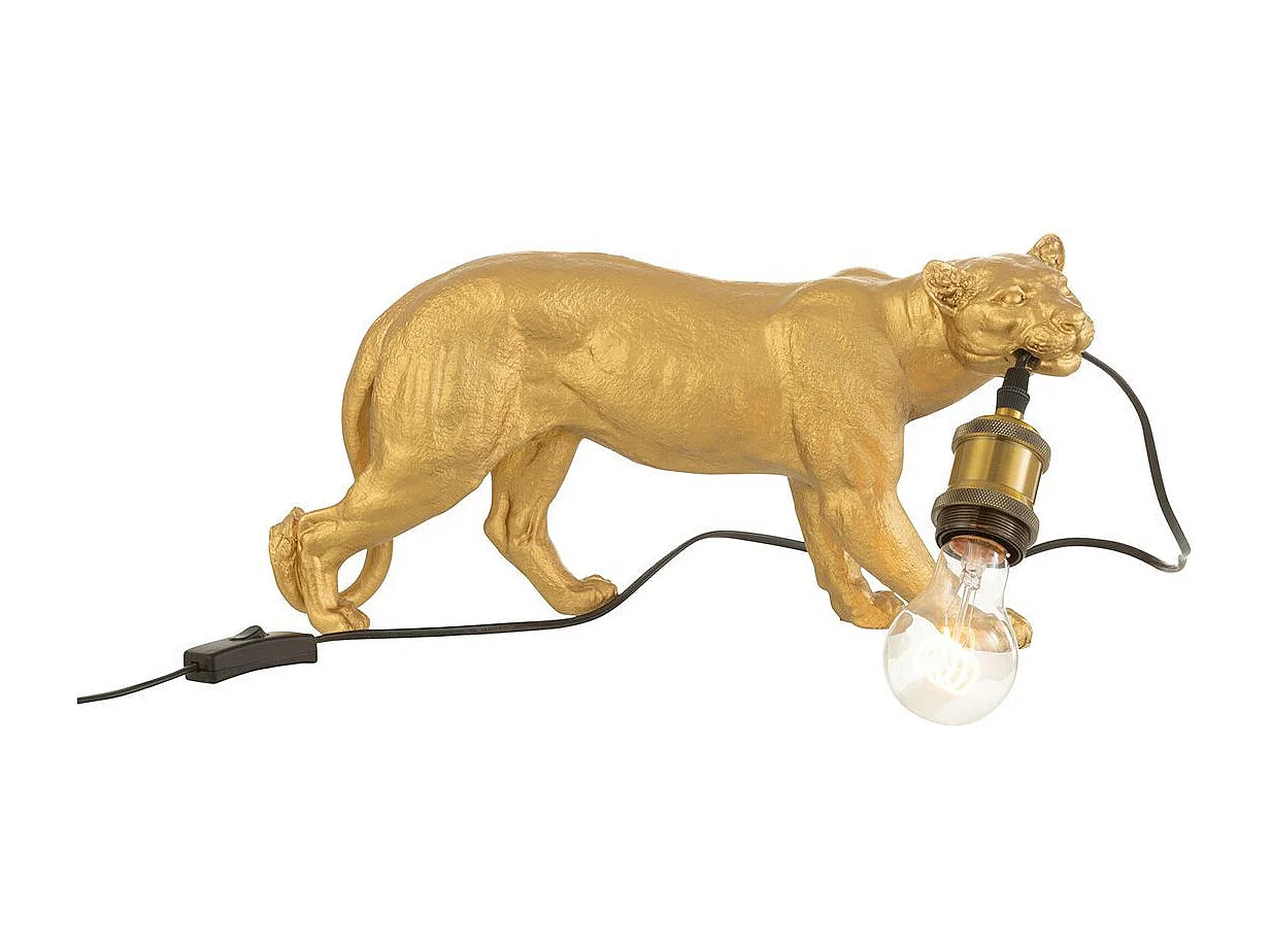 Lampe à Poser en Résine "Puma" 40cm Or