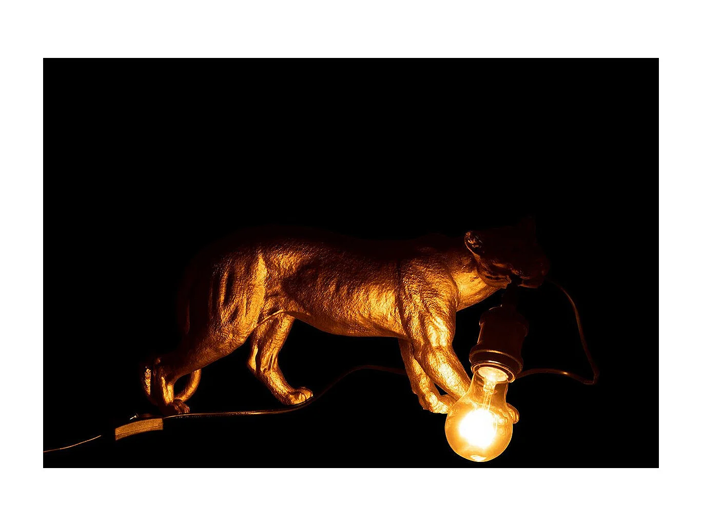 Lampe à Poser en Résine "Puma" 40cm Or