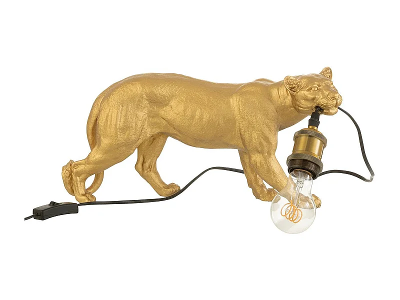 Lampe à Poser en Résine "Puma" 40cm Or