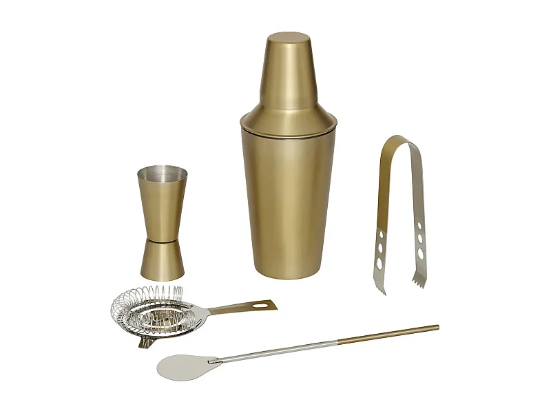 Coffret à Cocktails 5 pièces "Gold" 19cm Doré