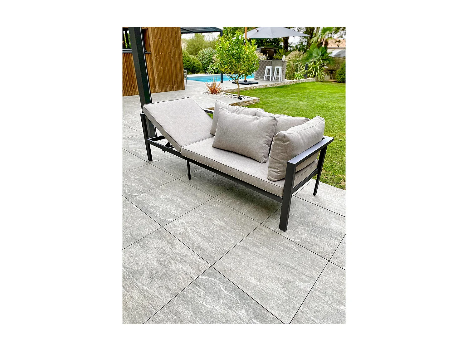 Conjunto de comedor de jardín 9 plazas de aluminio