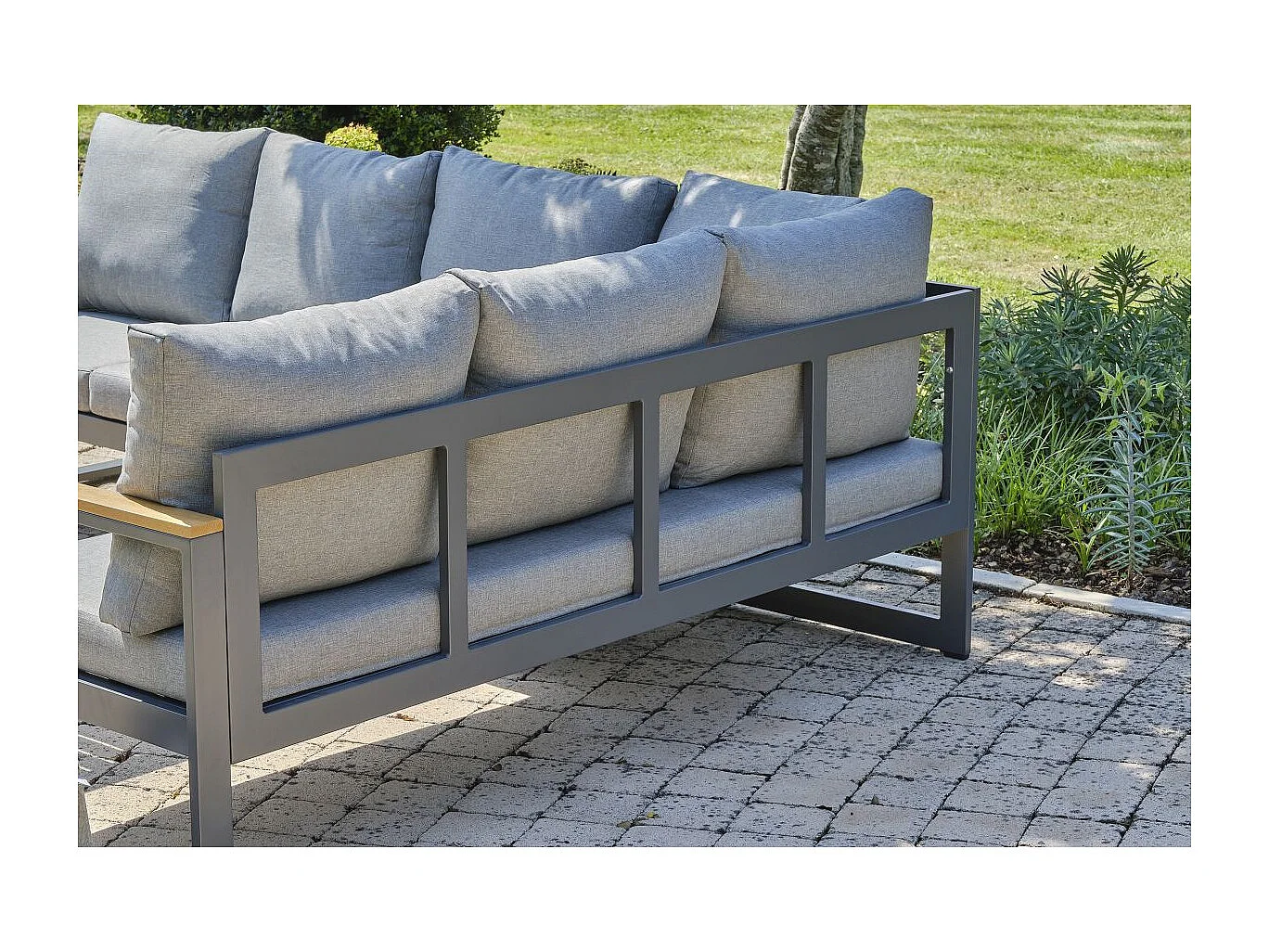 Ensemble Repas de Jardin 7 Places "Yonaha" 187cm Gris Anthracite