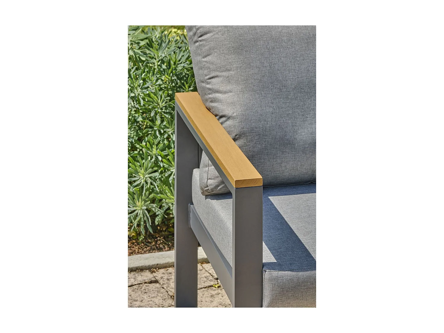 Ensemble Repas de Jardin 7 Places "Yonaha" 187cm Gris Anthracite