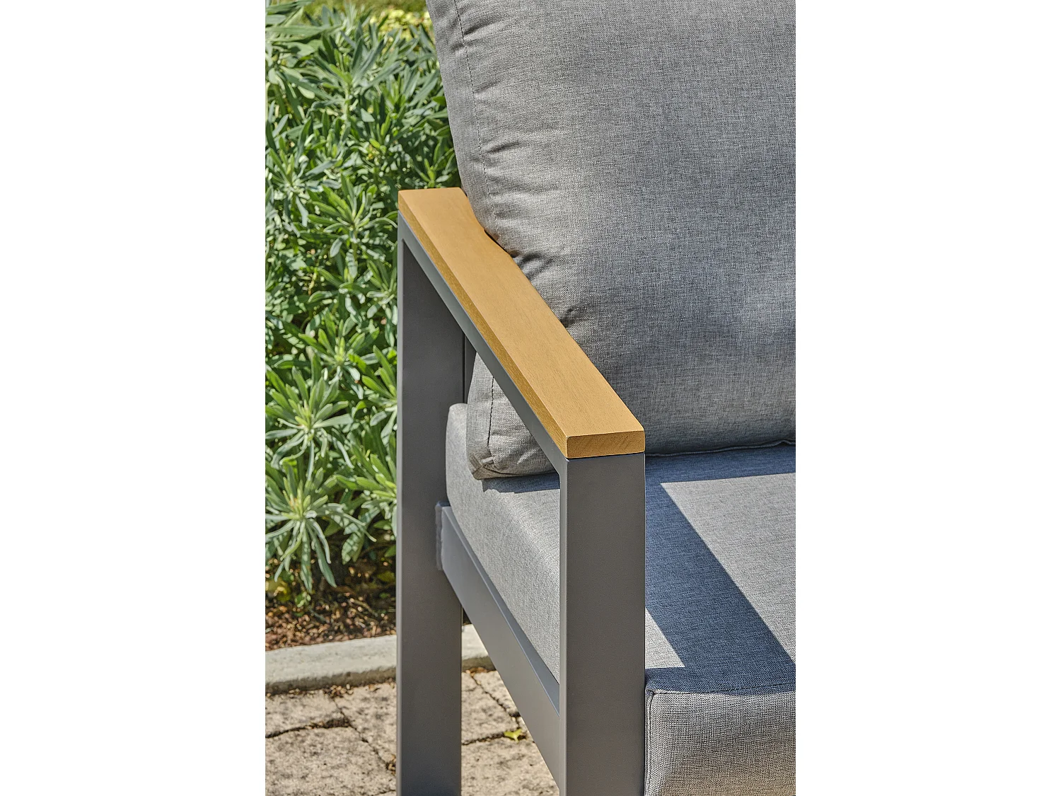 Ensemble Repas de Jardin 7 Places "Yonaha" 187cm Gris Anthracite