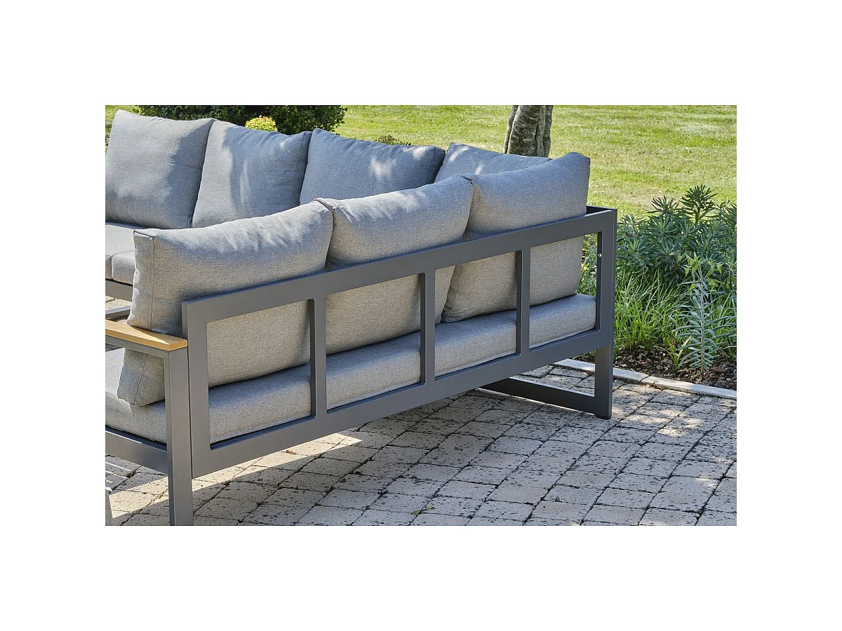 Ensemble Repas de Jardin 7 Places "Yonaha" 187cm Gris Anthracite