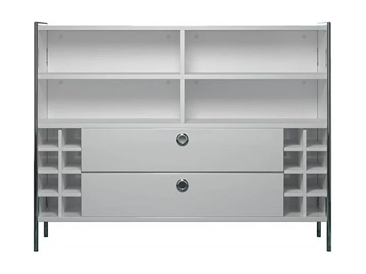 Comptoir de bar 2 tiroirs bois MDF blanc Arnaud