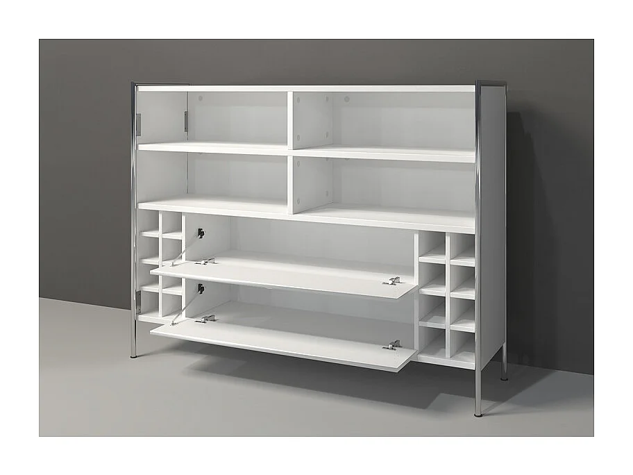 Comptoir de bar 2 tiroirs bois MDF blanc Arnaud