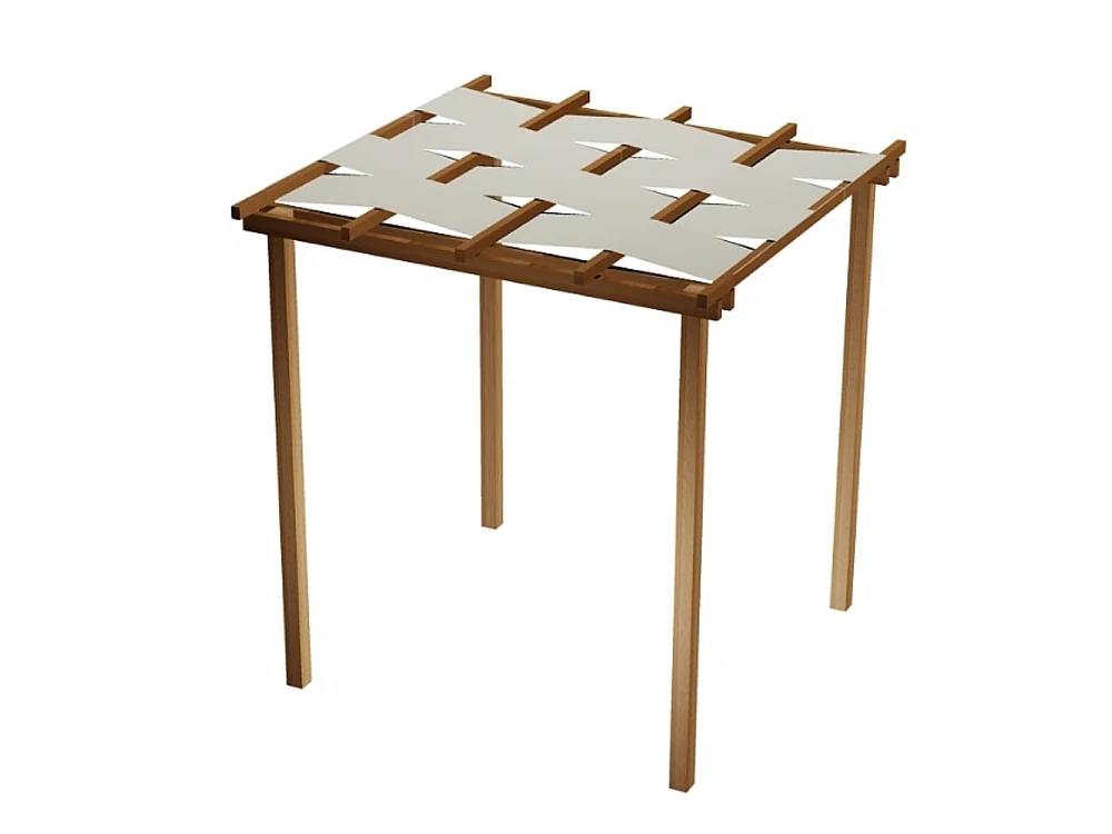 Pergola in Legno da Giardino SLIM 300x300 cm, con Copertura a Teli Onda in PVC