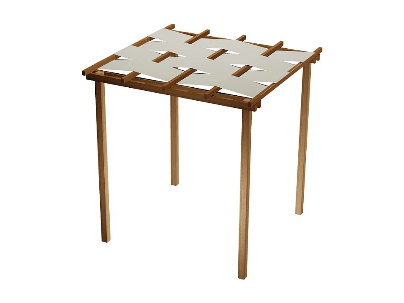 Pergola in Legno con Copertura Removibile, 240x240 cm, in Massello Impregnato