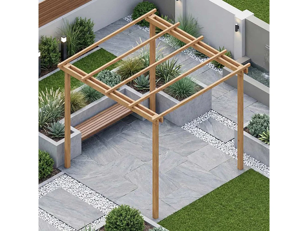 Pergola in Legno da Giardino SLIM 240x240 cm, Impregnata in Autoclave Classe IV