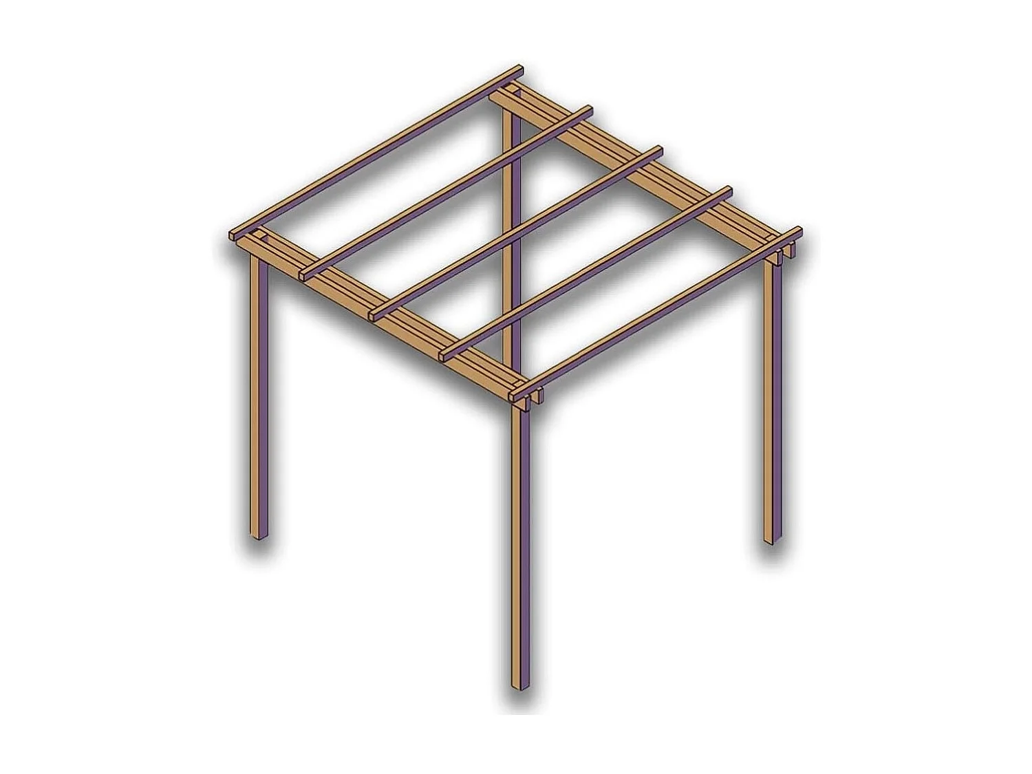 Pergola in Legno 3x3 cm, in Pino Massello Impregnato 9x9 cm, ALTEZZA 240 cm