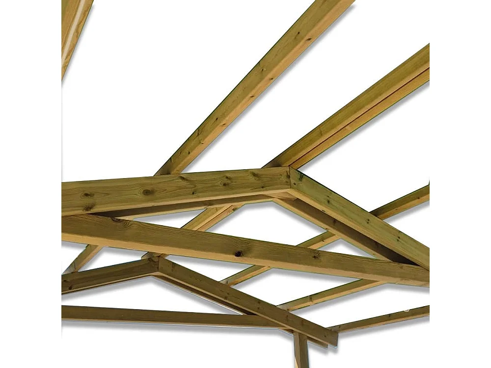 Pergola Carport in legno 400x400 cm, in pino impregnato, Made in Italy