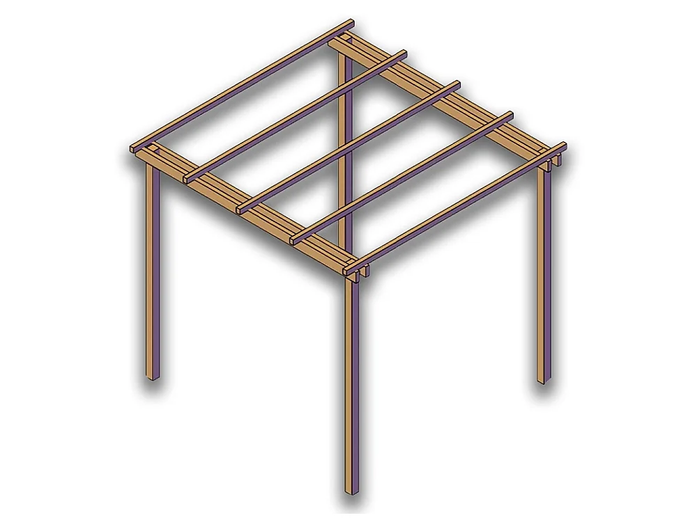 Pergola in Legno da Giardino SLIM 300x300 cm, Impregnata in Autoclave Classe IV