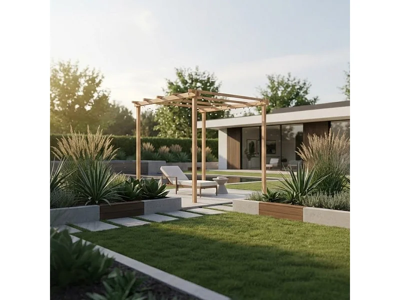 Pergola in Legno da Giardino SLIM 300x300 cm, Impregnata in Autoclave Classe IV