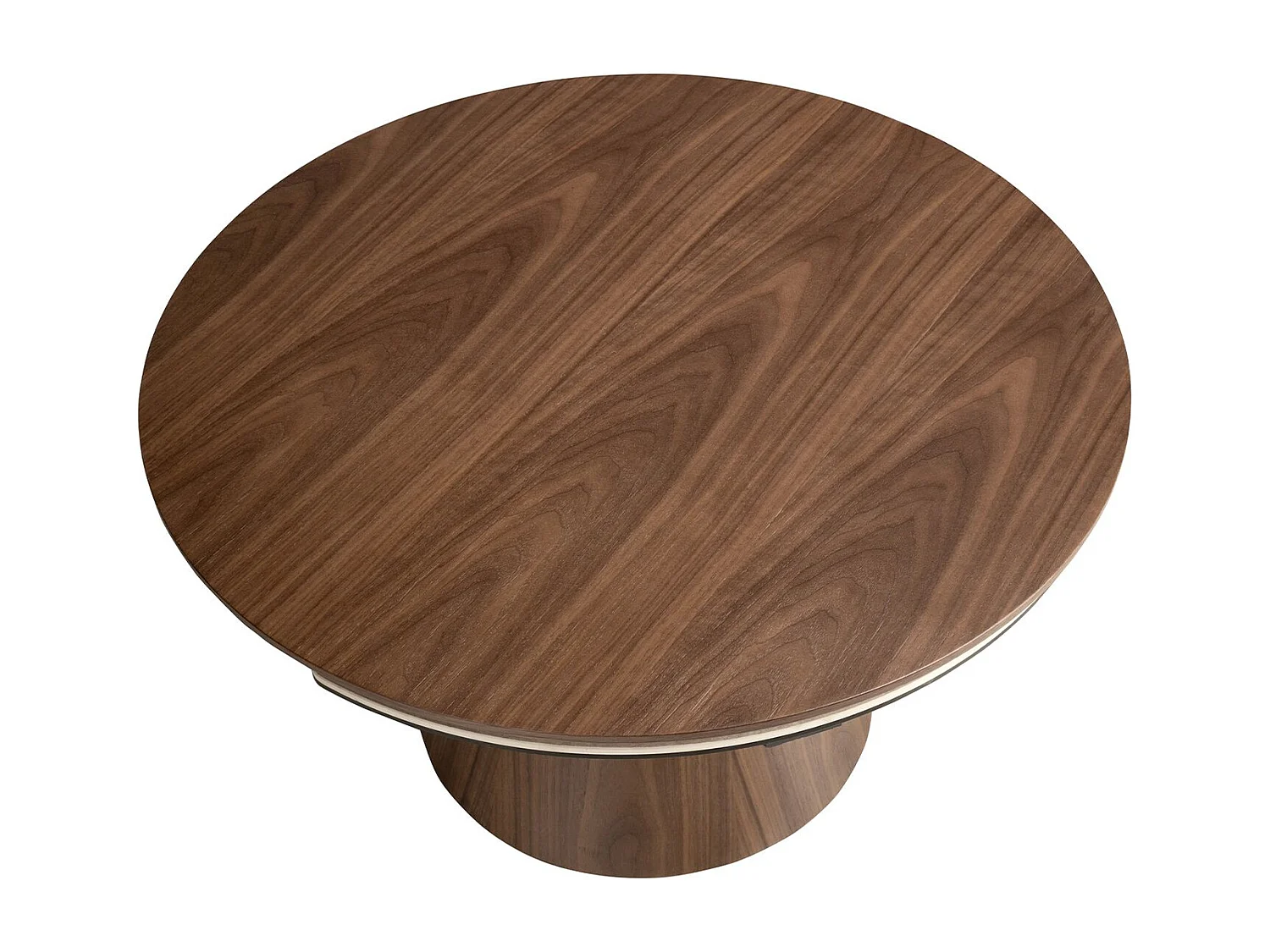 Uitschuifbare ronde salontafel van notenhout en porseleinmarmer 2168 ANGEL CERDA