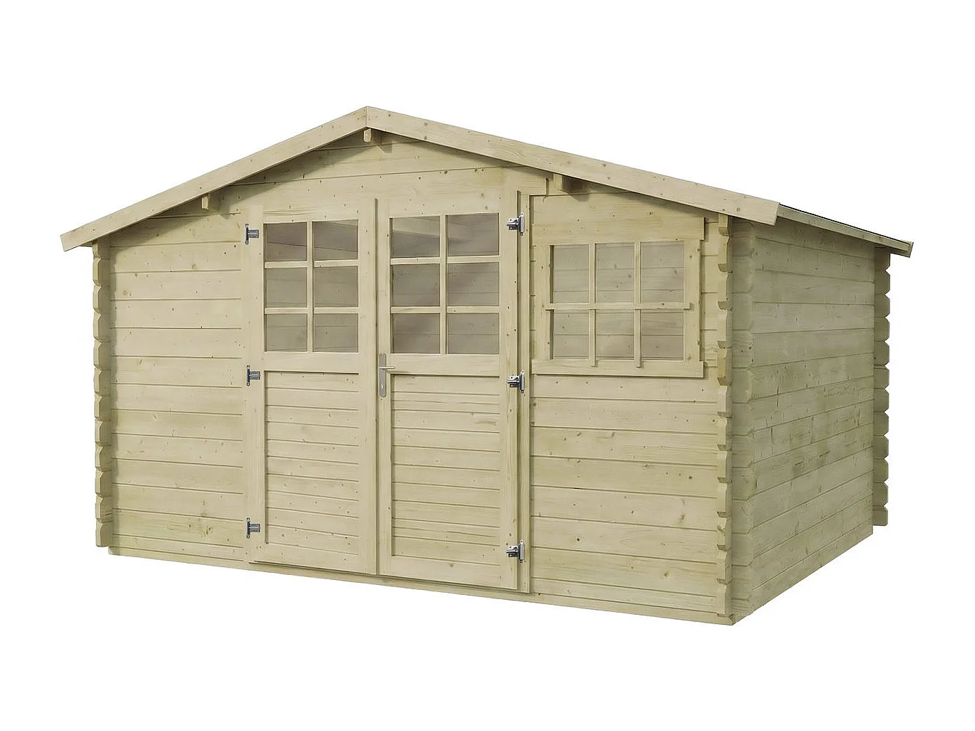 Abri de jardin en bois traité autoclave "Belmont" - 12.53 m² - 34 mm