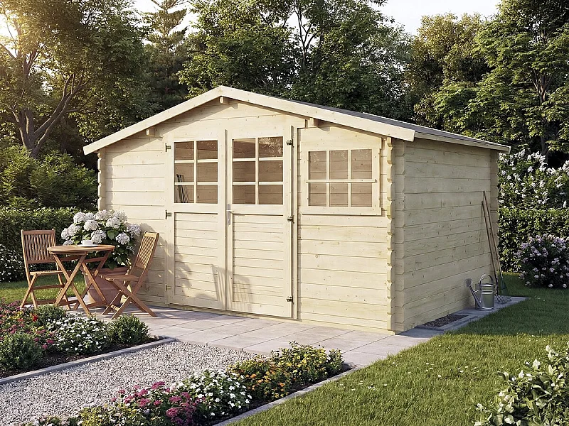 Abri de jardin en bois traité autoclave "Belmont" - 12.53 m² - 34 mm