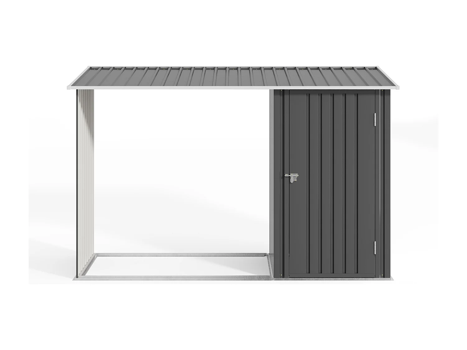 Abri bûches métal avec rangement en acier galvanisé 4,12 m3 - 2.8 stères - L249 x P104 x H159 cm - KORWOOD