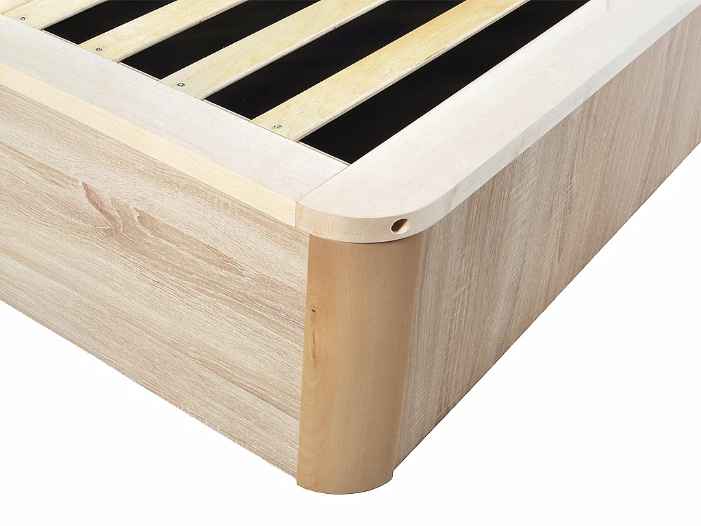 Sommier coffre 140 x 190 cm avec bois massif - Naturel clair - TALISO de YSMÉE