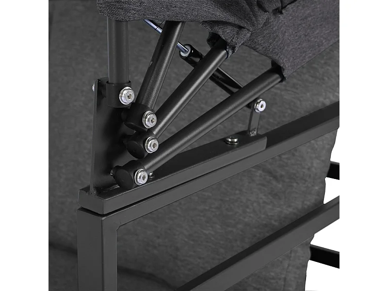 Gartenlounge Metall - mit klappbarem Sonnensegel - modulares Ecksofa und Couchtisch - Grau