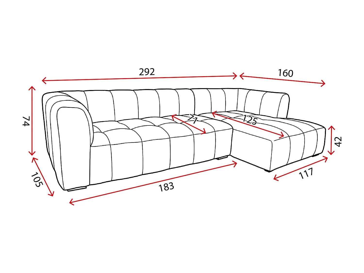 Canapé d’angle moderne Imola – confort et élégance intemporelle