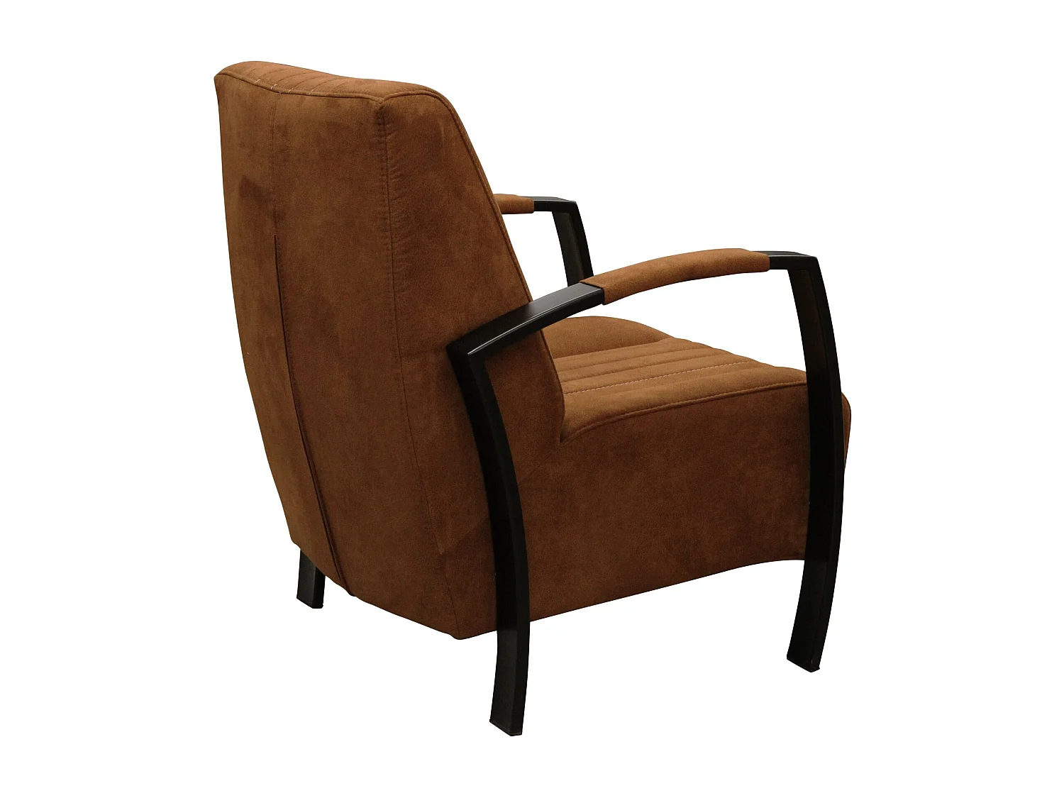 Fauteuil moderne en tissu couleur terre cuite – style contemporain - Looft