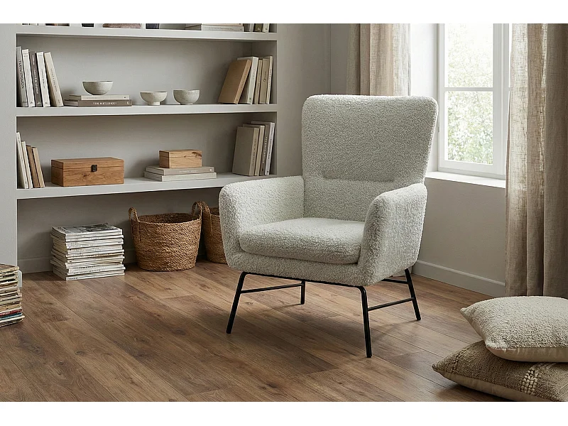 Fauteuil moderne en tissu couleur gris – style contemporain - Breeze