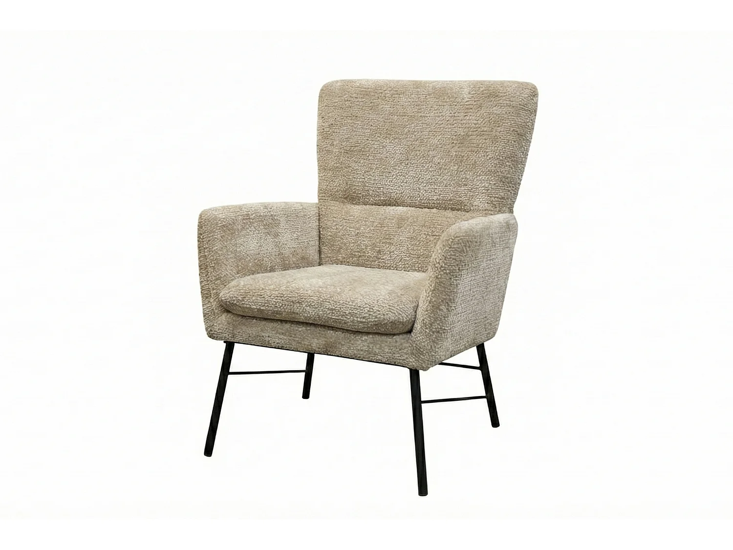 Fauteuil moderne en tissu couleur beige – style contemporain - Breeze
