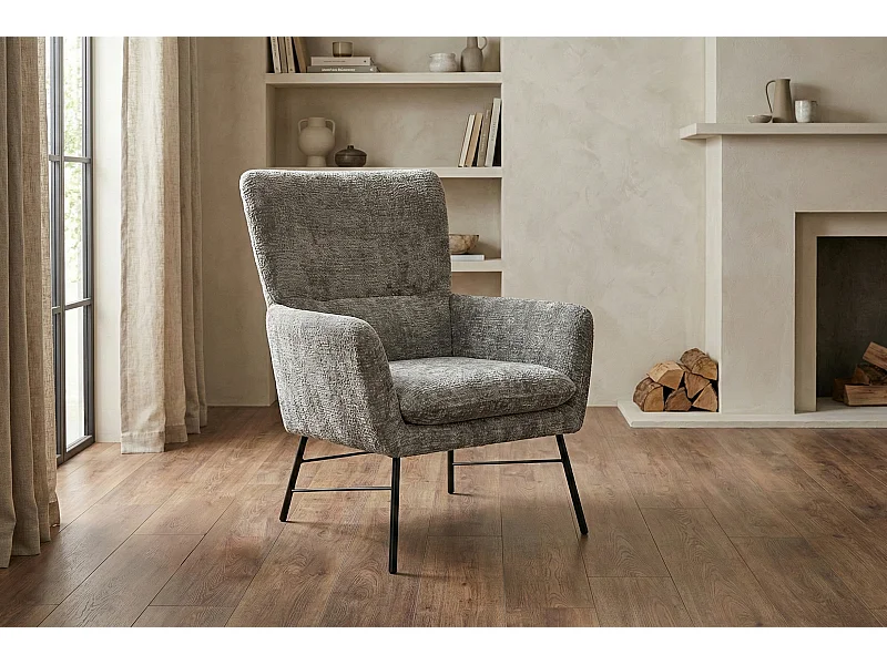 Moderne fauteuil van grijs stof – eigentijdse stijl - Breeze