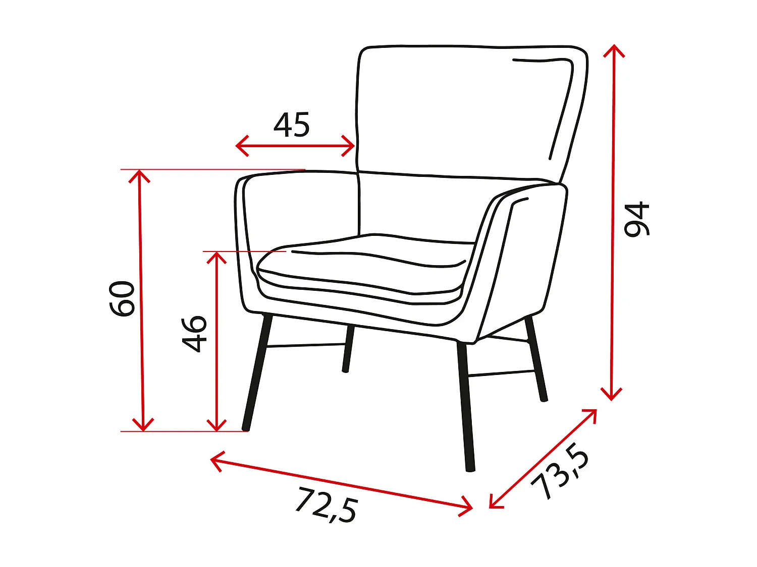 Fauteuil moderne en tissu vert – style contemporain - Breeze