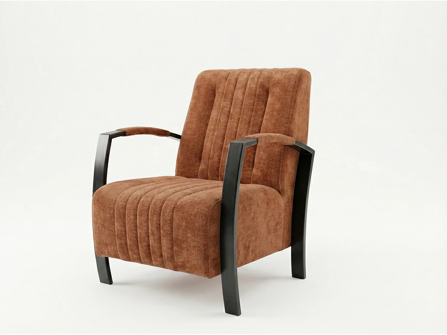 Fauteuil moderne en tissu couleur corail – style contemporain - Looft