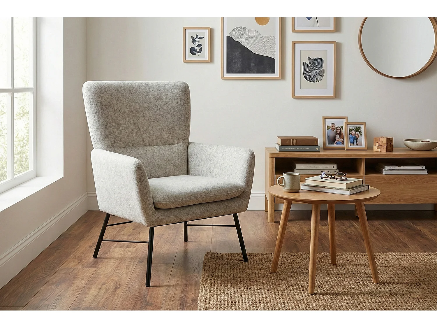 Fauteuil moderne en tissu couleur gris – style contemporain - Breeze