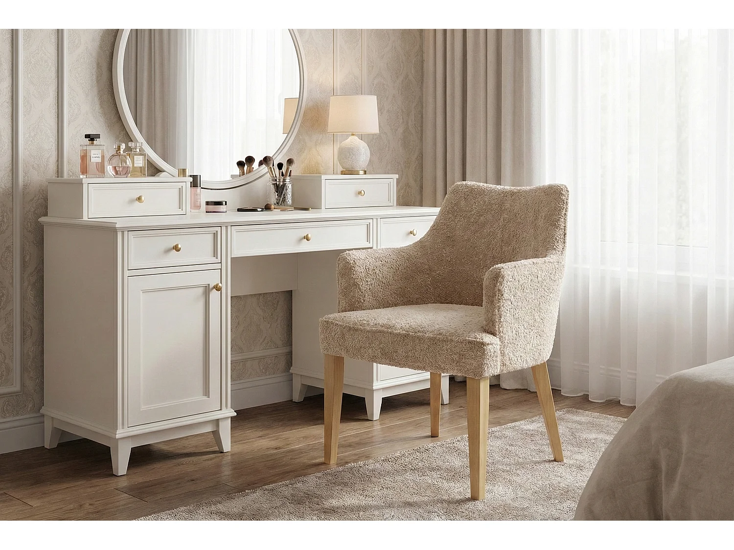 Chaise moderne Diamond Arm avec accoudoirs et pieds en bois