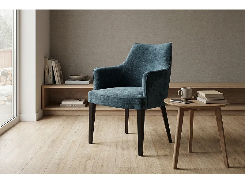 Chaise moderne Diamond Arm avec accoudoirs et pieds en bois
