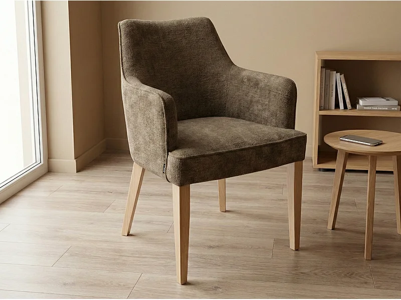 Chaise moderne Diamond Arm avec accoudoirs et pieds en bois
