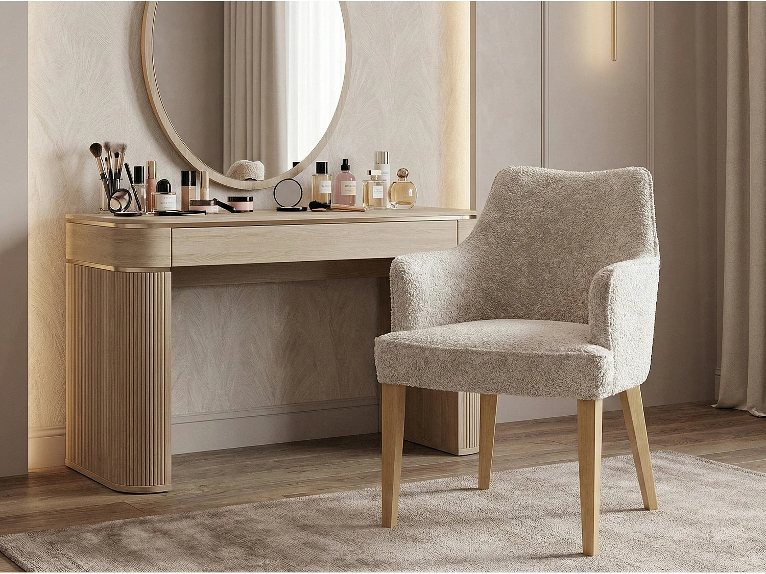 Chaise moderne Diamond Arm avec accoudoirs et pieds en bois