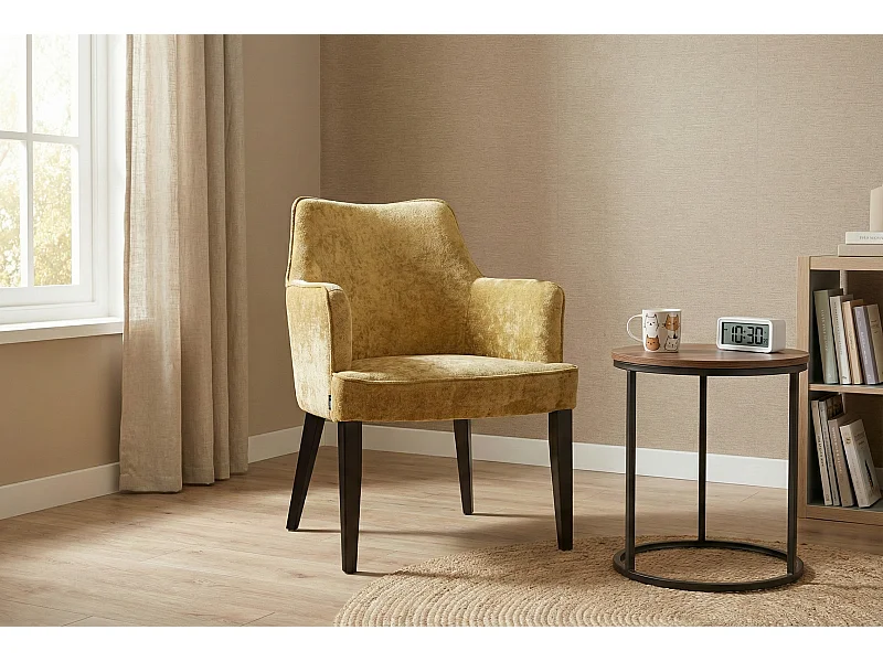 Chaise moderne Diamond Arm avec accoudoirs et pieds en bois