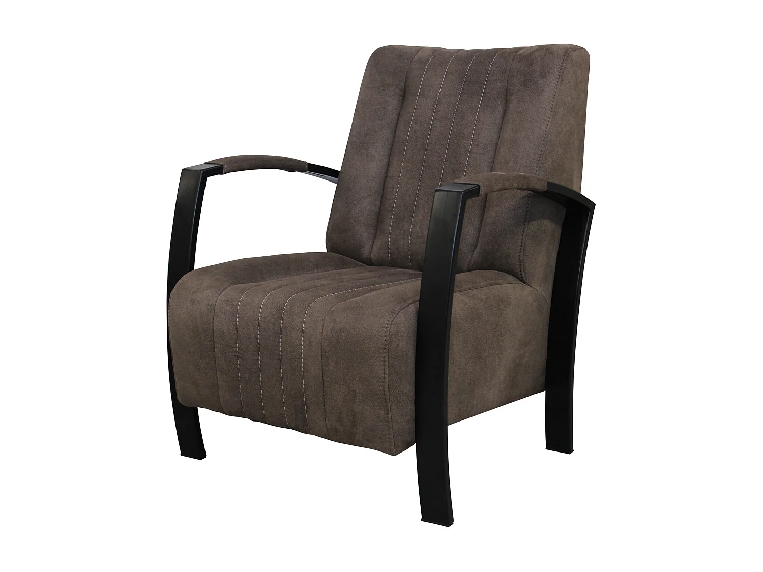 Fauteuil moderne en tissu couleur marron – style contemporain - Looft