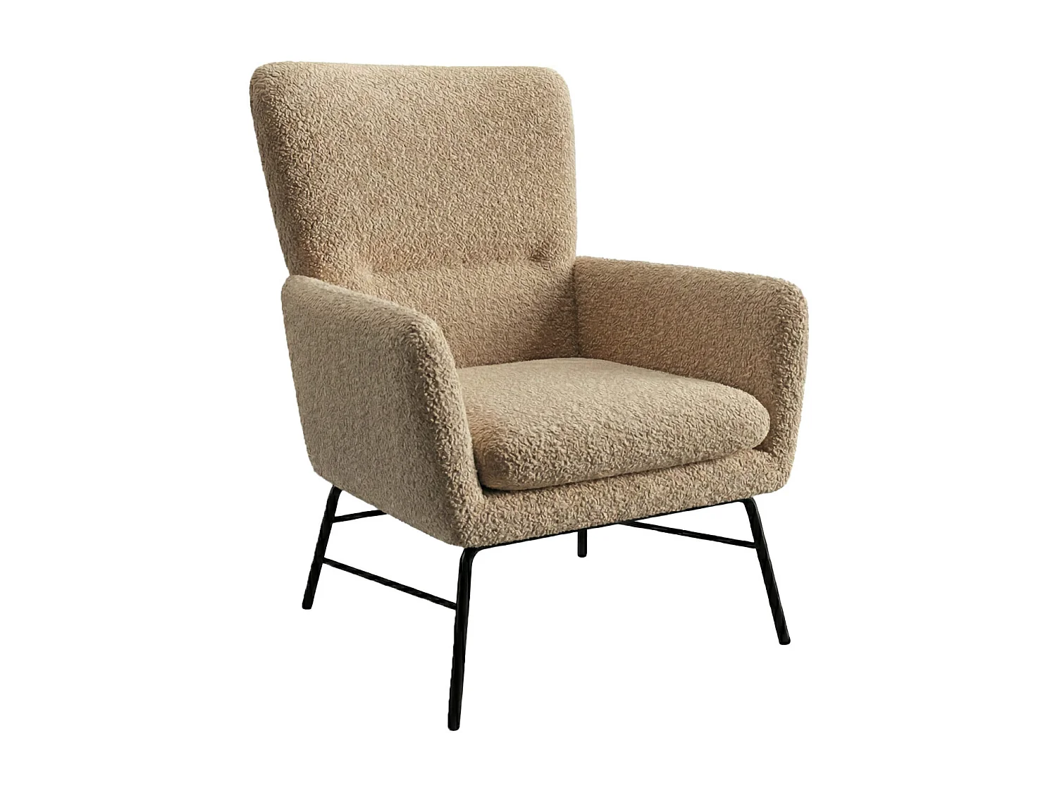 Fauteuil moderne en tissu couleur beige – style contemporain - Breeze