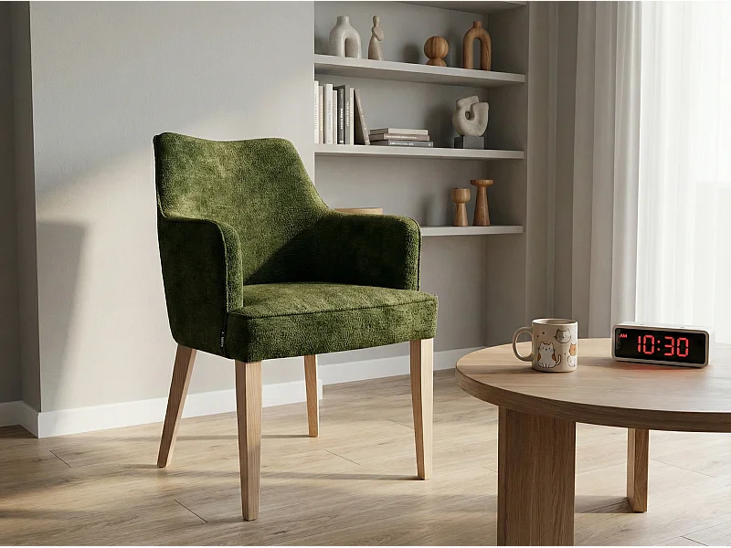 Chaise moderne Diamond Arm avec accoudoirs et pieds en bois