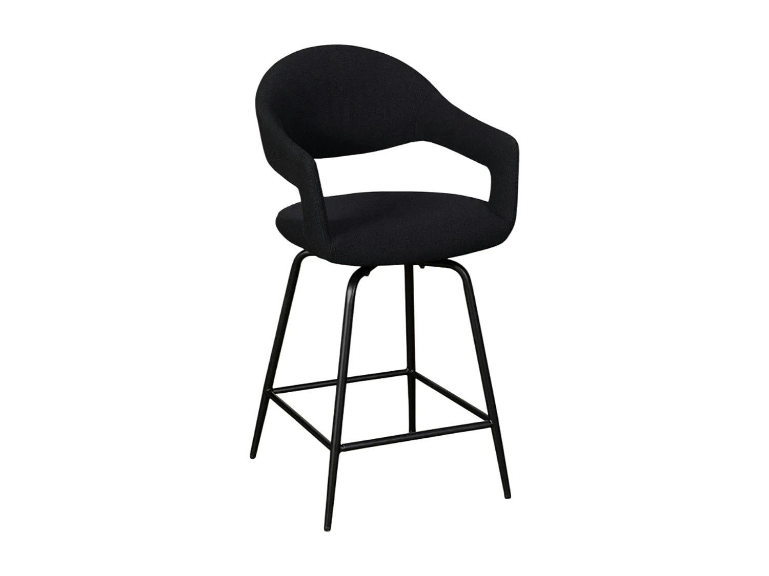 Chaise de bar pivotante noire à dossier ouvert (lot de 2) TREVI
