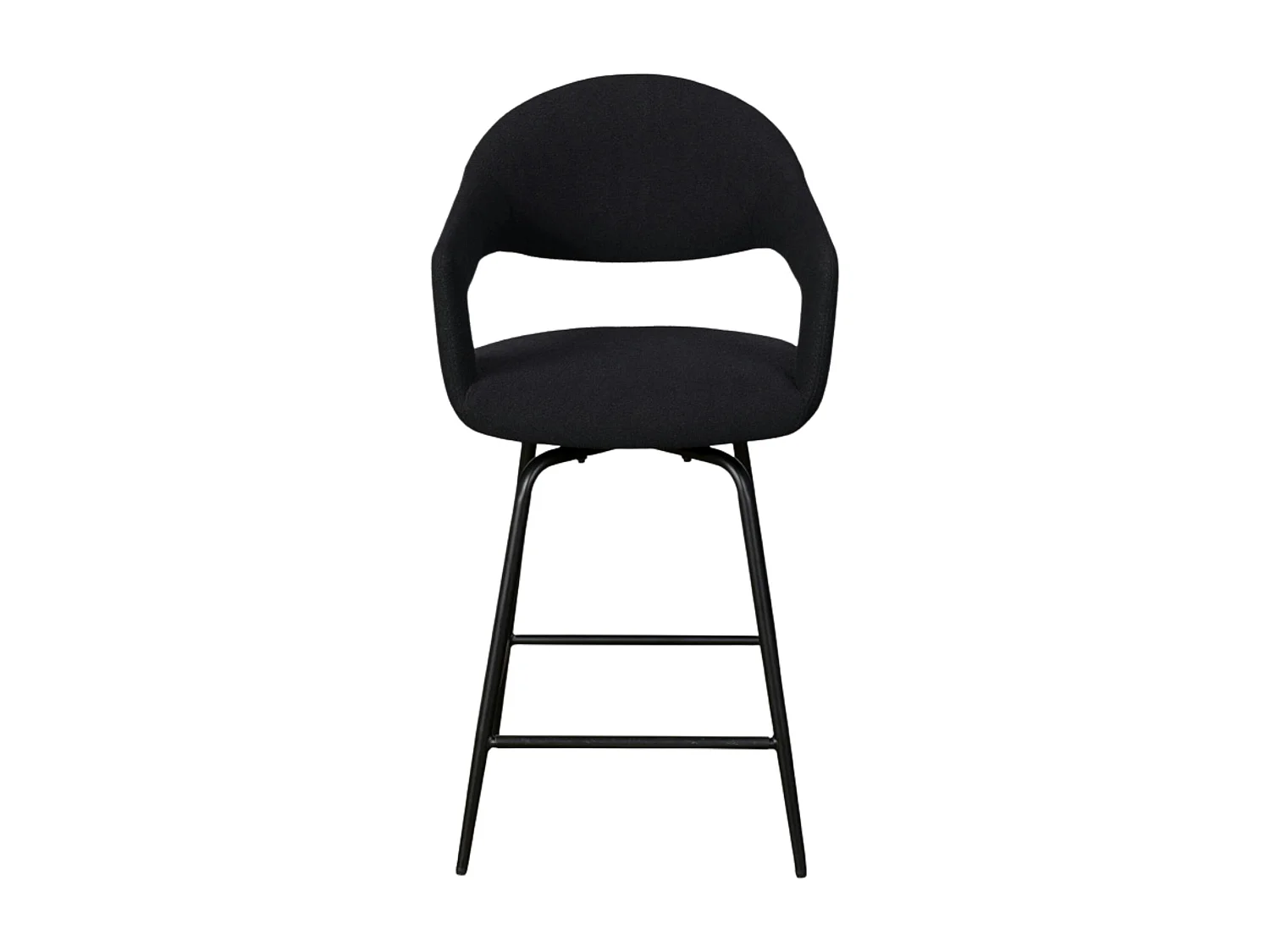 Chaise de bar pivotante noire à dossier ouvert (lot de 2) TREVI