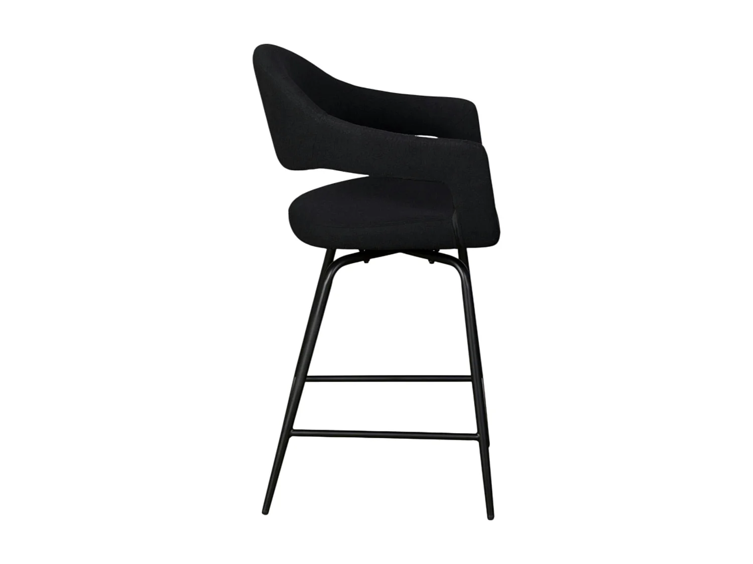 Chaise de bar pivotante noire à dossier ouvert (lot de 2) TREVI