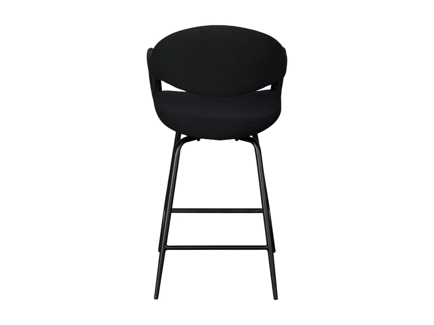 Chaise de bar pivotante noire à dossier ouvert (lot de 2) TREVI