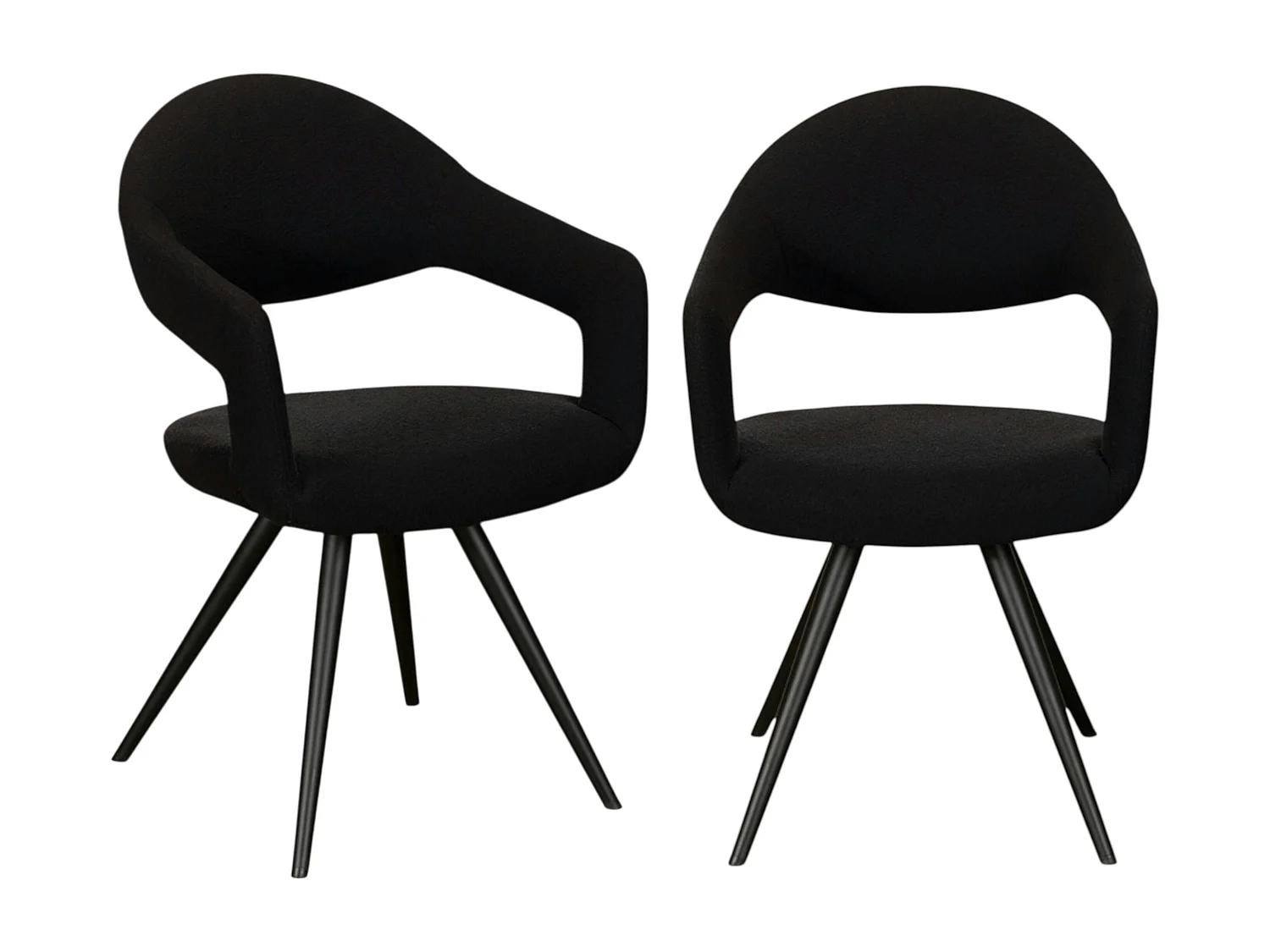 Chaise salle à manger noire à dossier ouvert (lot de 2) TREVI